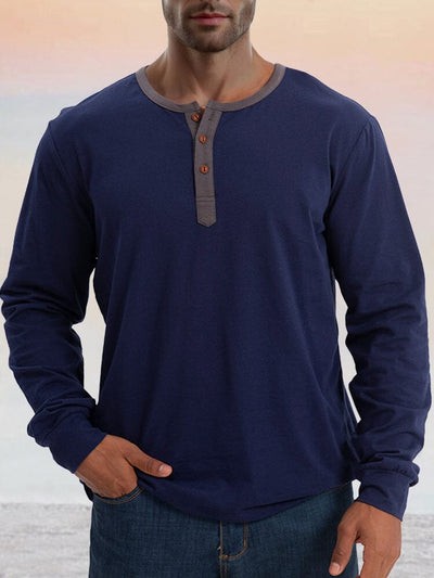 Classic Soft 100% Cotton Henley Shirt T-Shirt coofandy 