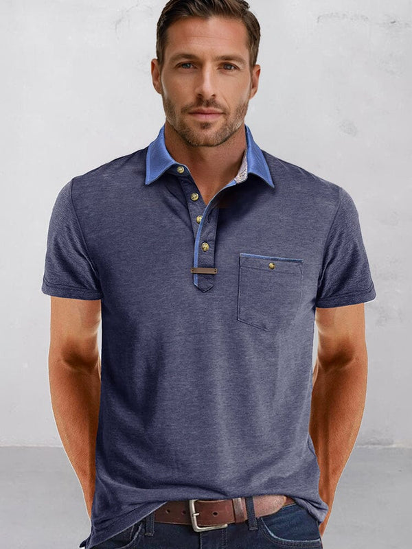 Everyday Relaxed Fit Polo Shirt Polos coofandy Navy Blue S 