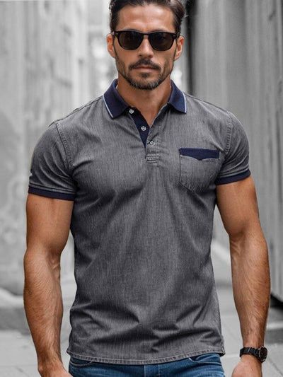 Smart Casual Stretchy Polo Shirt Polos coofandy Dark Gray S 