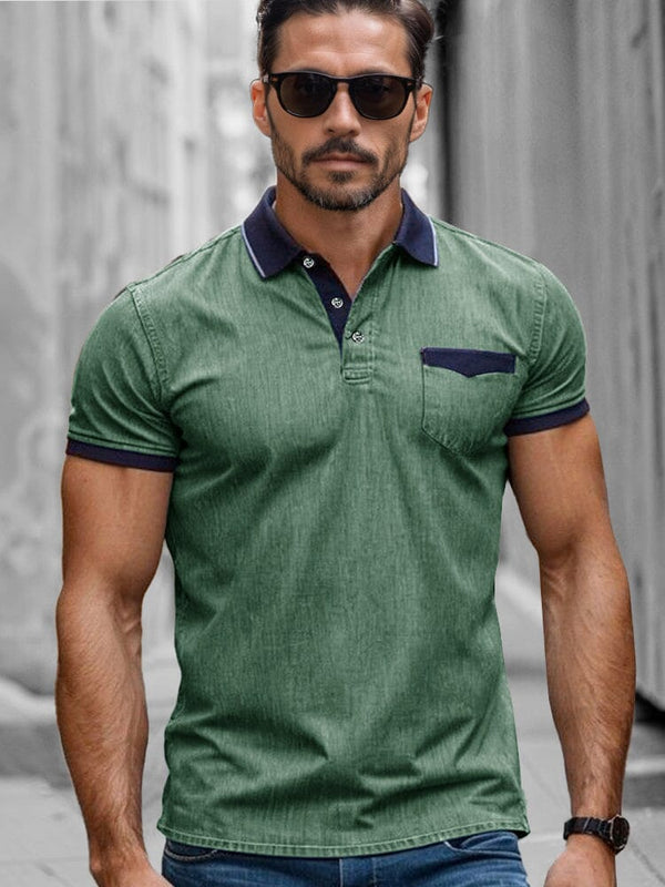 Smart Casual Stretchy Polo Shirt Polos coofandy Green S 