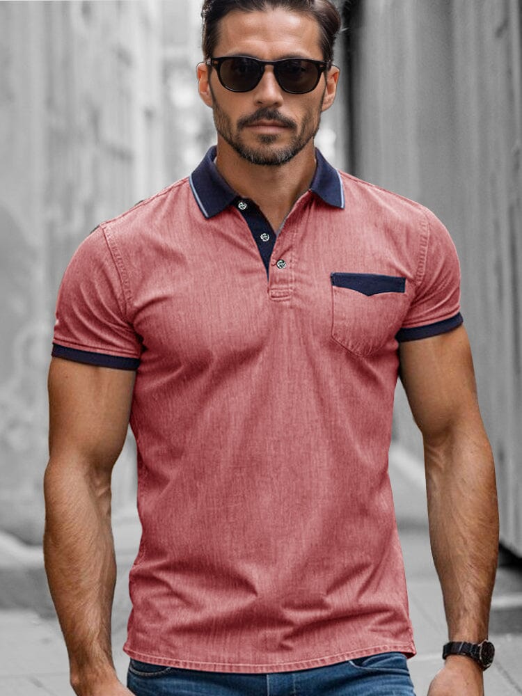 Smart Casual Stretchy Polo Shirt Polos coofandy Pink S 