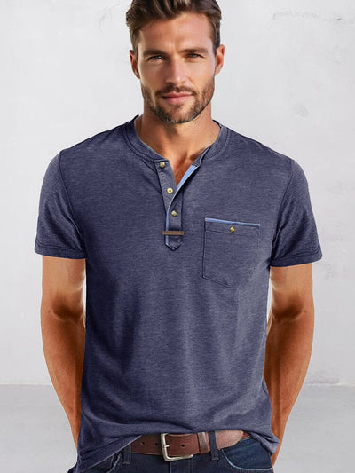 Classic Pure Ease Henley Shirt Shirts coofandy Dark Blue S 