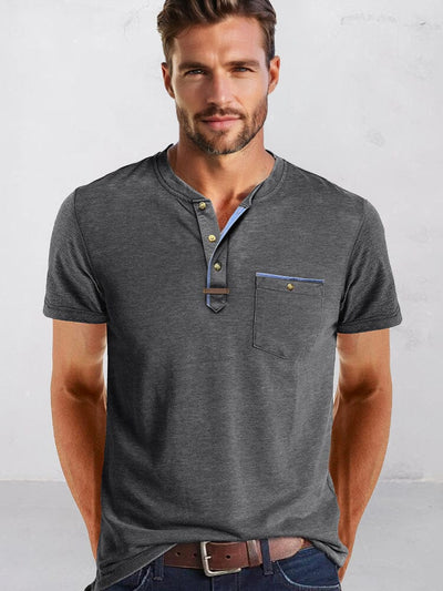 Classic Pure Ease Henley Shirt Shirts coofandy Dark Gray S 