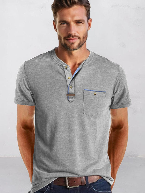 Classic Pure Ease Henley Shirt Shirts coofandy Light Gray S 