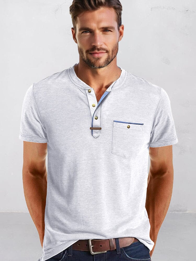 Classic Pure Ease Henley Shirt Shirts coofandy White S 