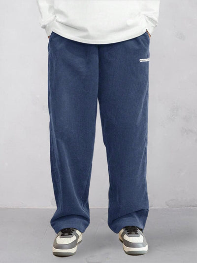 Essential Corduroy Straight Leg Pants Pants coofandy Blue S 