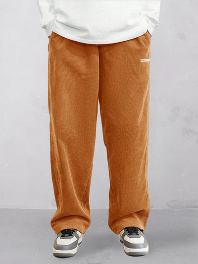 Essential Corduroy Straight Leg Pants Pants coofandy Brown S 