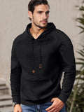 Comfy Relaxed Fit Waffle Hoodie Hoodies coofandy Black S 
