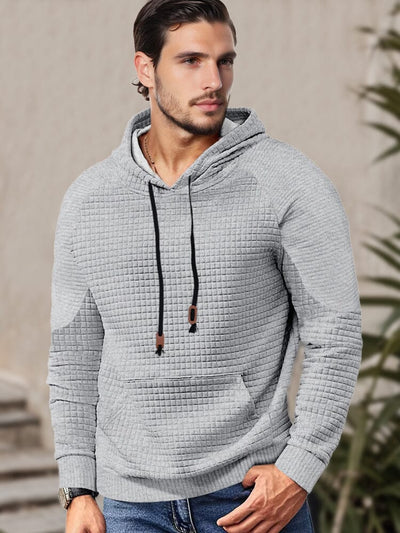 Comfy Relaxed Fit Waffle Hoodie Hoodies coofandy Light Gray S 