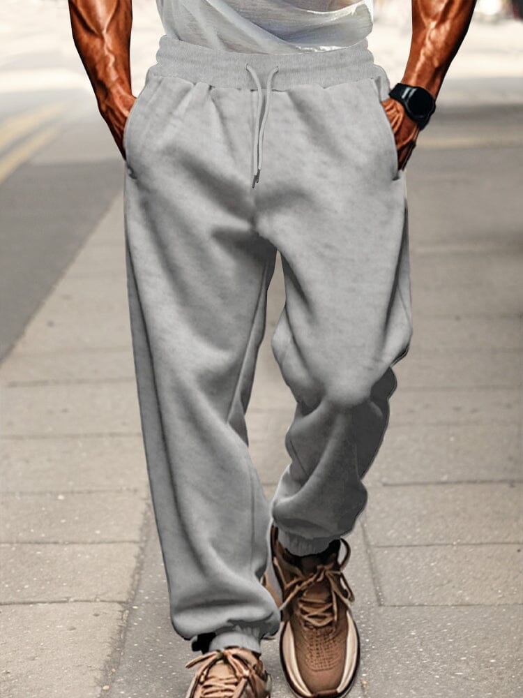 Casual Fleece Lined Sweatpants Sweatpants coofandy Light Grey S 