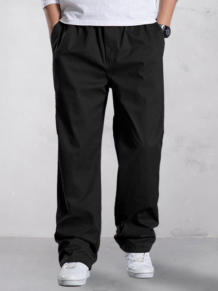 Versatile 100% Cotton Cargo Pants Pants coofandy Black S 