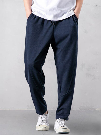 Casual Comfort Tapered Jogger Pants Pants coofandy Navy Blue S 