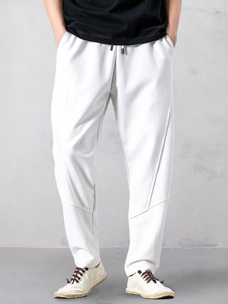 Casual Comfort Tapered Jogger Pants Pants coofandy White S 