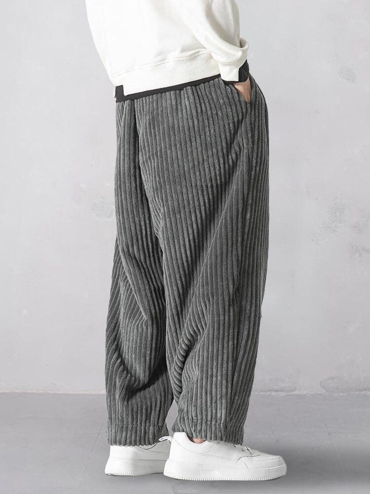 Rlaxed Fit Corduroy Harem Pants Pants coofandy 