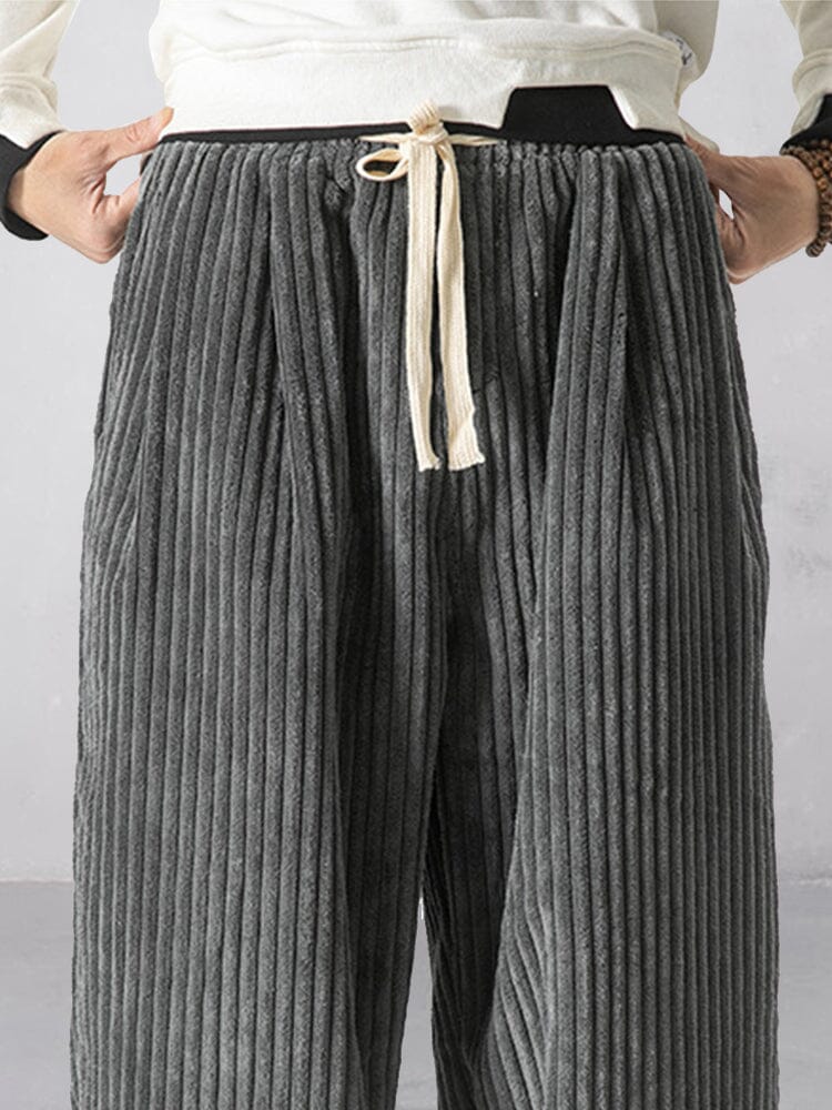 Rlaxed Fit Corduroy Harem Pants Pants coofandy 