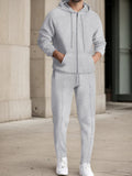 Comfy Waffle 2-Piece Tracksuit Sets coofandy Light Gray S 