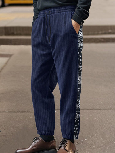 Stylish Paisley Side Corduroy Jogger Pants Pants coofandy 