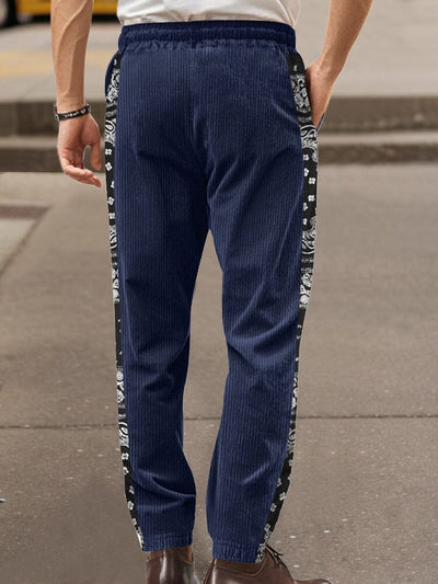 Stylish Paisley Side Corduroy Jogger Pants Pants coofandy 