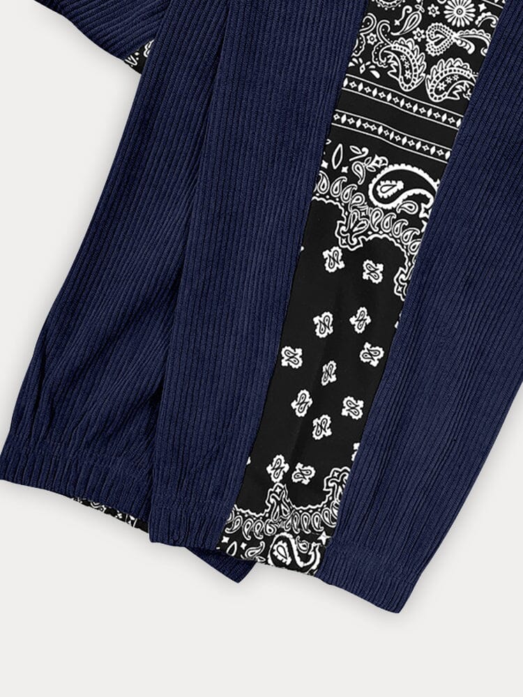 Stylish Paisley Side Corduroy Jogger Pants Pants coofandy 