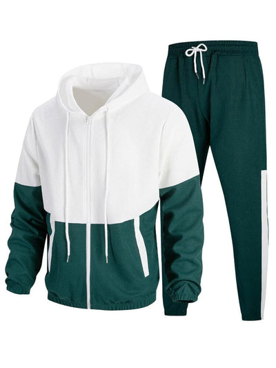 Relaxed Fit Colorblock Tracksuit Set Sets coofandy 