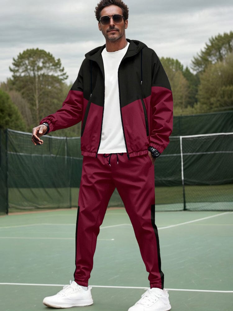 Colorblock Tracksuit Relaxed Fit Colorblock Tracksuit Set – COOFANDY