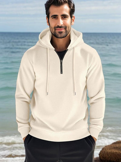 Athleisure Comfort Waffle Hoodie Hoodies coofandy Beige S 