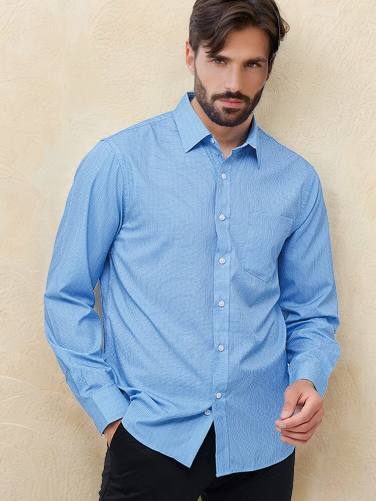 Casual Regular Fit Plaid Shirt Shirts coofandy Clear Blue S 