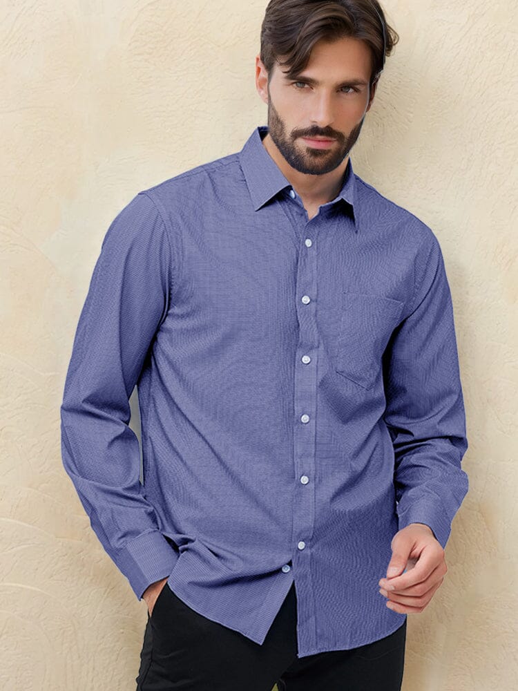 Casual Regular Fit Plaid Shirt Shirts coofandy Purple S 