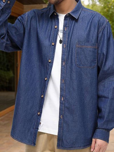 Versatile 100% Cotton Denim Shirt Shirts coofandy 