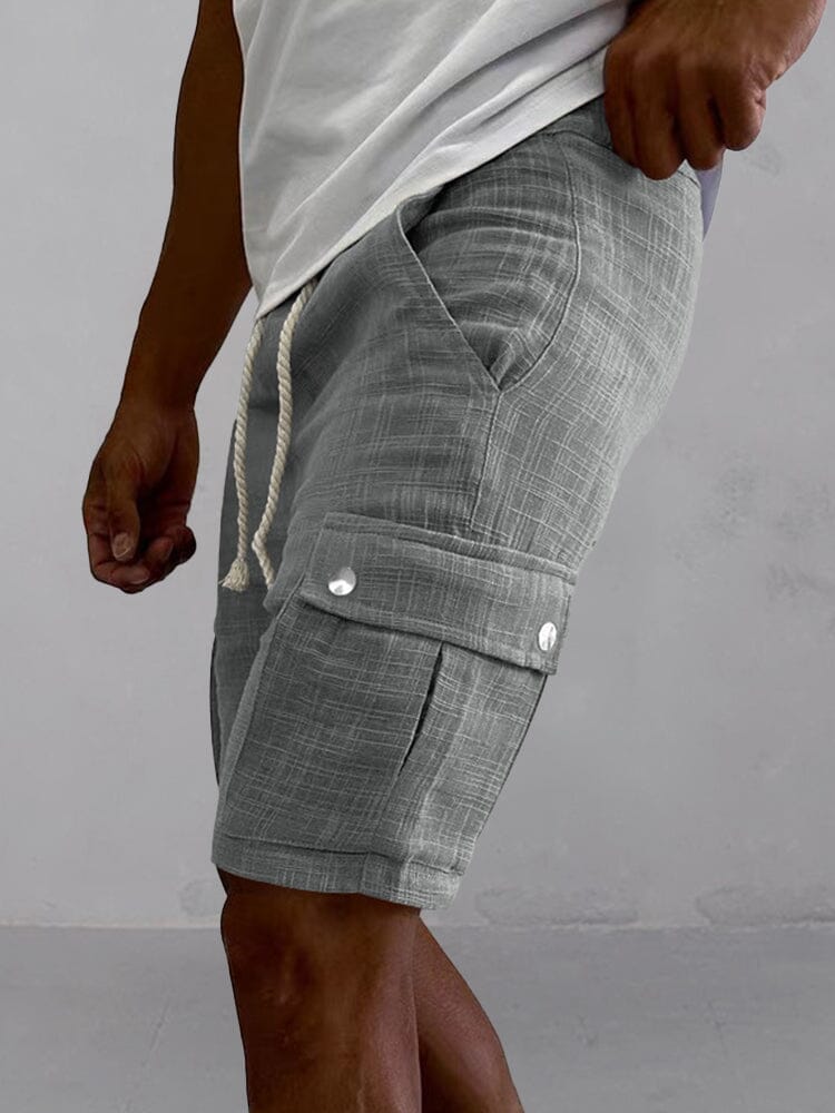 Lightweight 100% Cotton Cargo Shorts Shorts coofandy Dark Gray S 