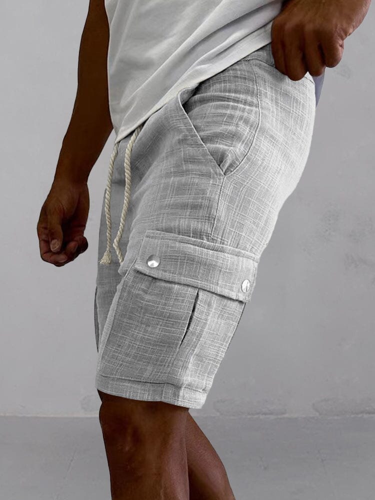 Lightweight 100% Cotton Cargo Shorts Shorts coofandy Light Gray S 