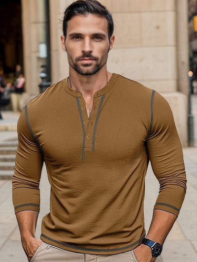 Regular Fit Cotton Henley Shirt