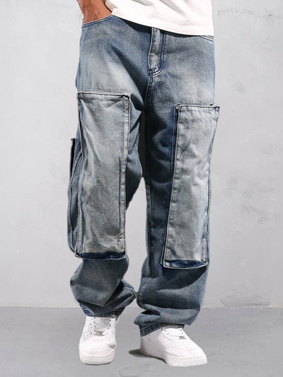 Utility Cargo Denim Jeans Pants coofandy 