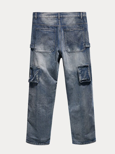 Utility Cargo Denim Jeans Pants coofandy 