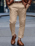 Essential Regular Fit Suit Pants Pants coofandy Khaki S 