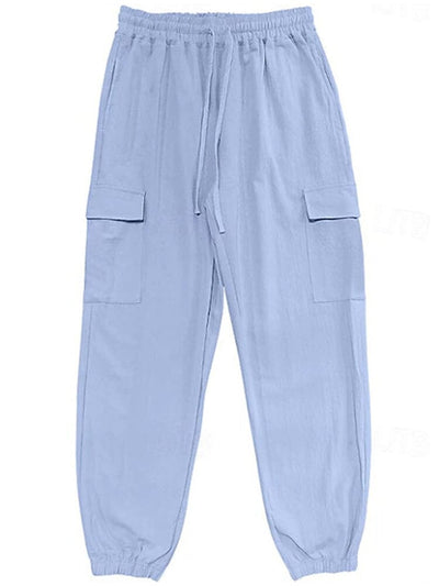 Casual 100% Cotton Cargo Jogger Pants