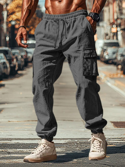 Casual 100% Cotton Cargo Jogger Pants