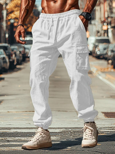 Casual 100% Cotton Cargo Jogger Pants