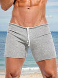 Ribbed Stretchy Athleisure Shorts Shorts coofandy Light Gray S 
