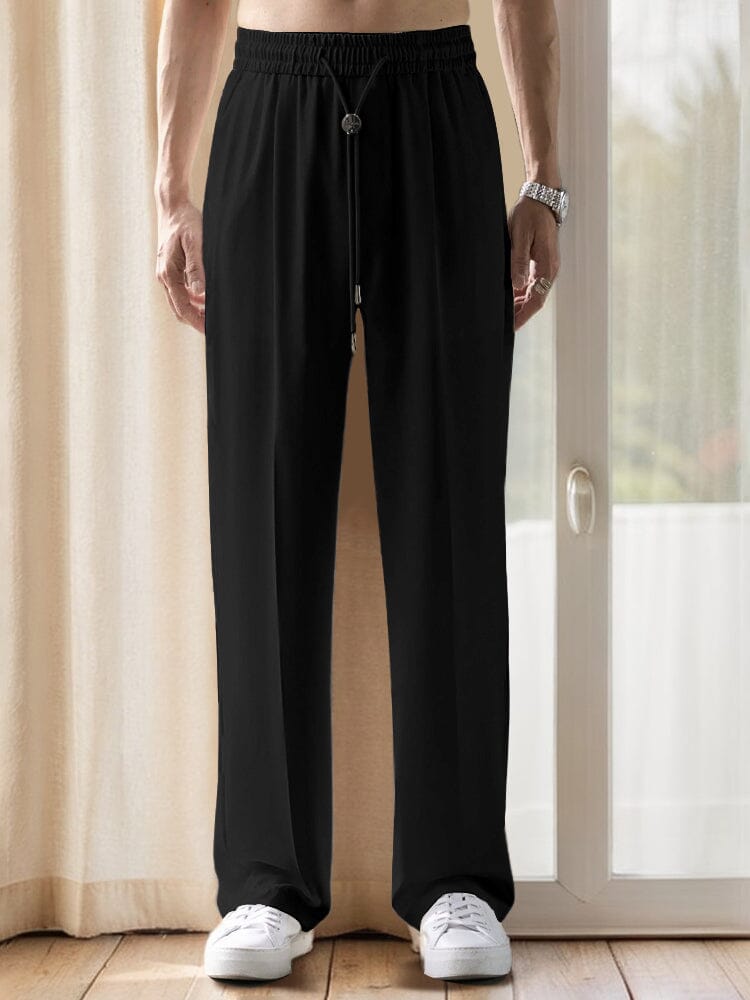 Classic Versatile Straight Legs Trousers Pants coofandy Black M 