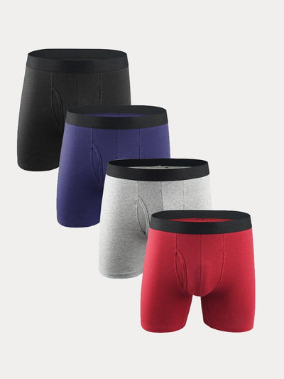 Multipacks Cotton Stretch Boxer Brief Accessories coofandy 1 Black/1 Blue/1 Gray/1 Red S 