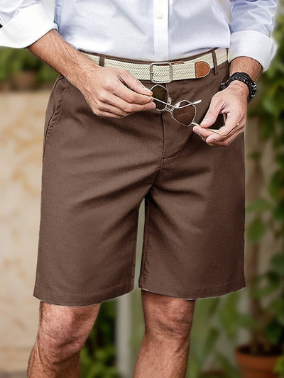 Classic Leisure 100% Cotton Shorts Sets coofandy Brown S 