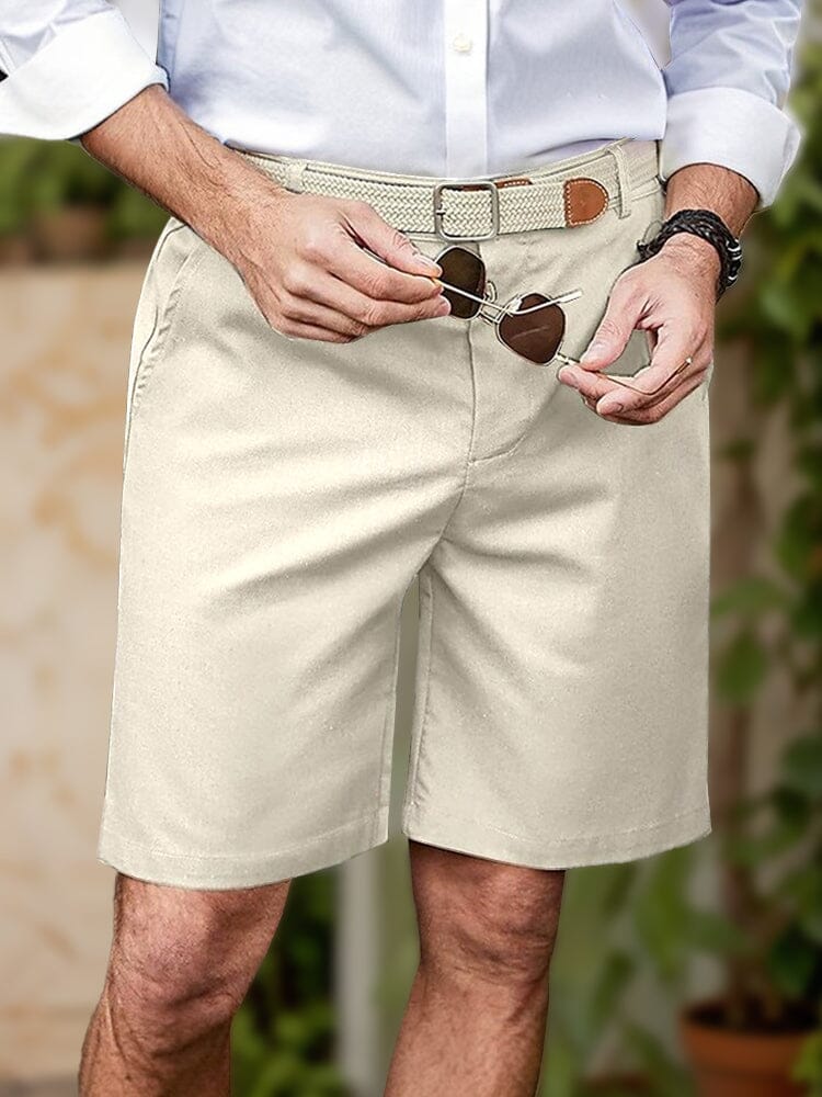 Classic Leisure 100% Cotton Shorts Sets coofandy Beige S 