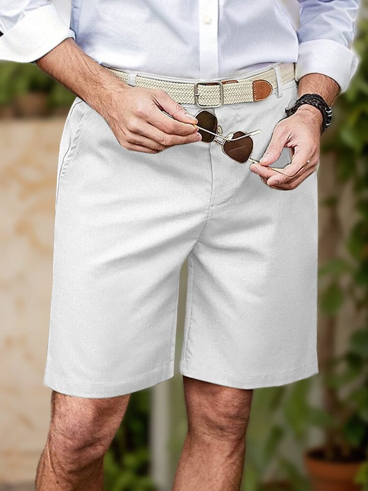 Classic Leisure 100% Cotton Shorts Sets coofandy White S 