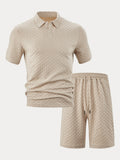 Casual Jacquard Textured Matching Set