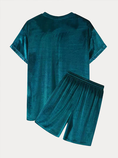 Athleisure Velvet T-Shirt Set