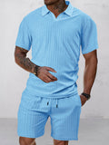 Breathable Vertical Stripe Matching Set