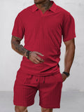 Breathable Vertical Stripe Matching Set
