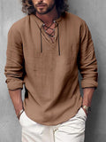Leisure Tie Front Cotton Shirt