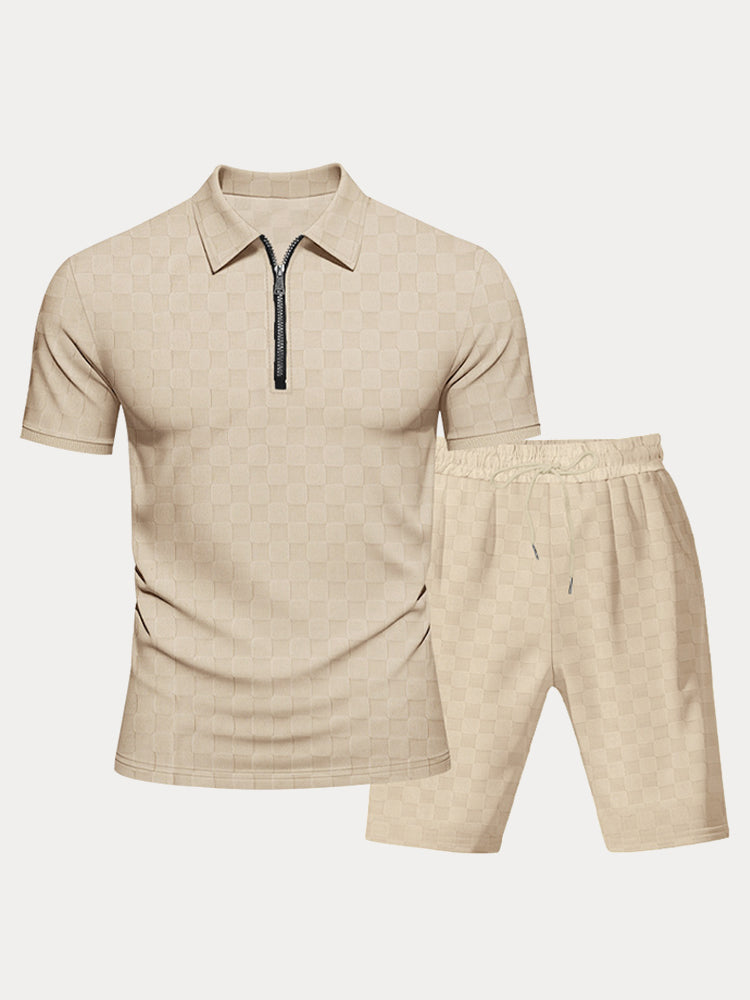 Timeless Checkered Shirt Shorts Set